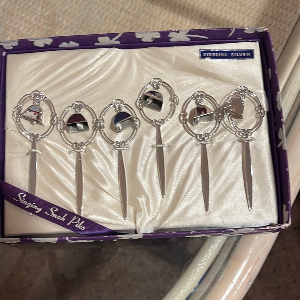 Sterling Silver Singing Snail Picks